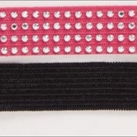 Vera Bradly Stretch Hair Ties Scroll Medallion, Black, White, Pink - Picture 4 of 5